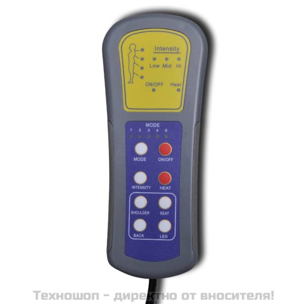 Масажен лаундж стол, черен, изкуствена кожа