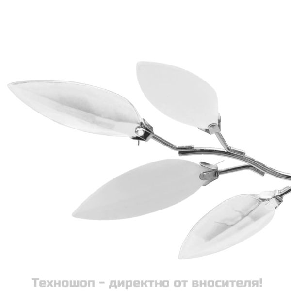 Лампа за таван бели и прозрачни листа от акрилен кристал, 3 крушки Е14