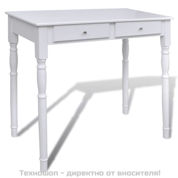 Тоалетка, 3 в 1 огледало и табуретка, 2 чекмеджета, бяла