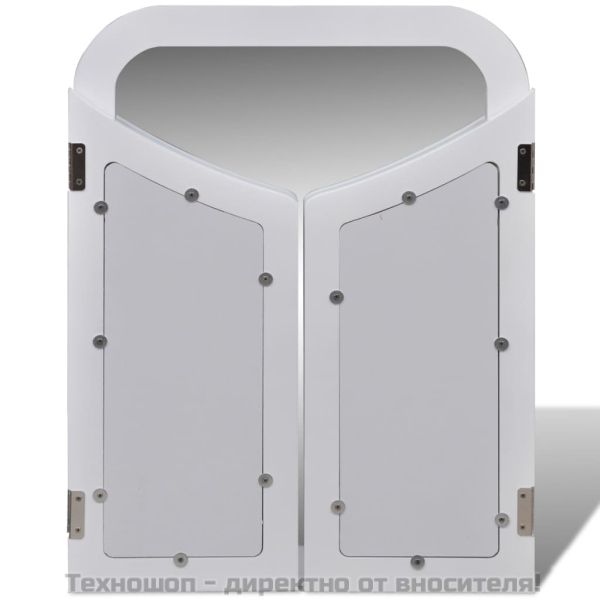 Тоалетка, 3 в 1 огледало и табуретка, 2 чекмеджета, бяла