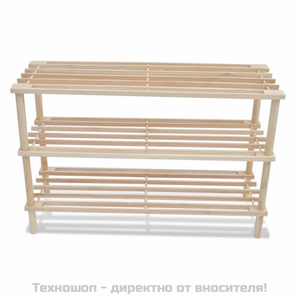 3-етажни рафтове за обувки 2 бр масивна ела
