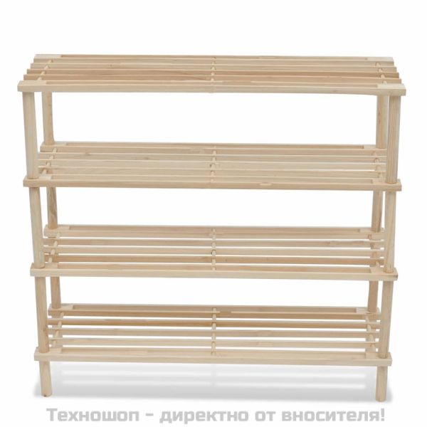 4-етажни рафтове за обувки 2 бр масивна ела