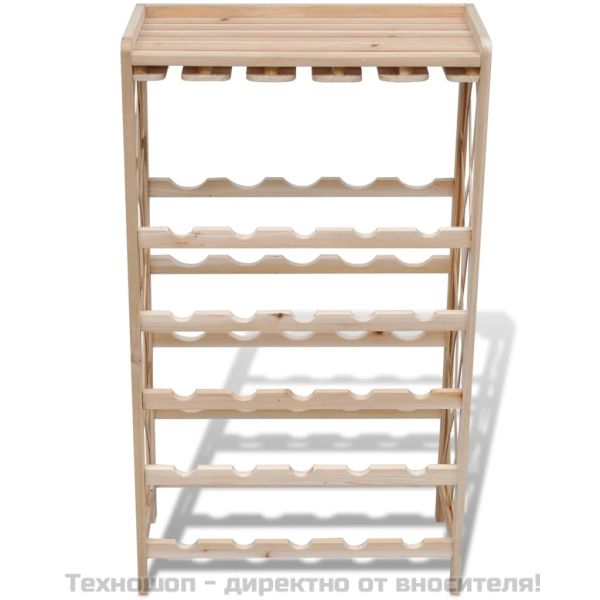 Стойка за вино за 25 бутилки, чам масив