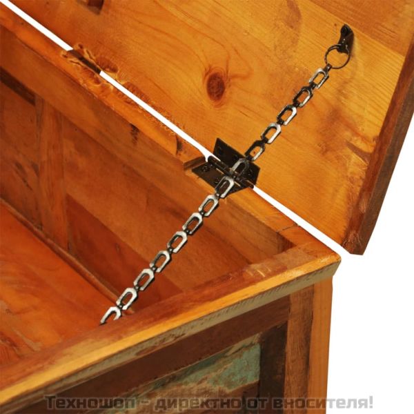 Ретро маса за кафе с място за съхранение, регенерирано дърво