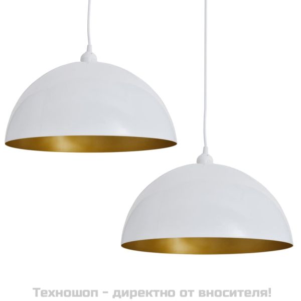 Метални полилеи, 2 бр, регулируема височина, полусфера, бели