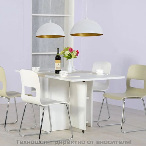 Метални полилеи, 2 бр, регулируема височина, полусфера, бели