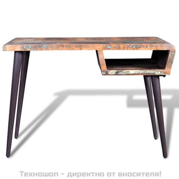Регенерирано дървено бюро с железни крака