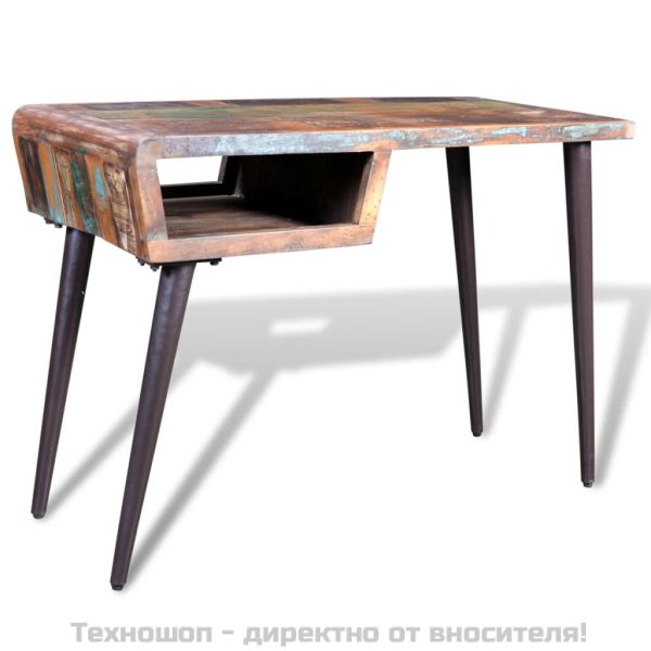 Регенерирано дървено бюро с железни крака