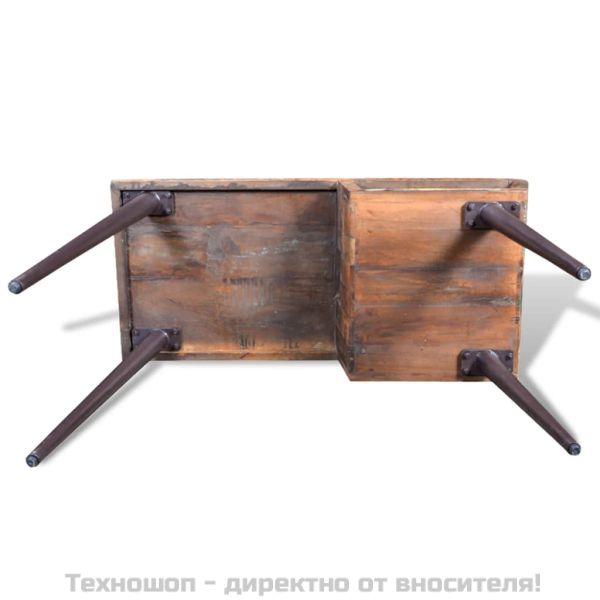 Регенерирано дървено бюро с железни крака