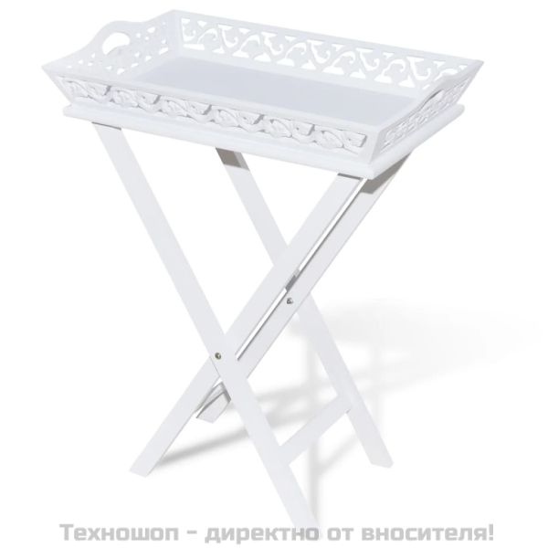 Странична маса с табла, бяла