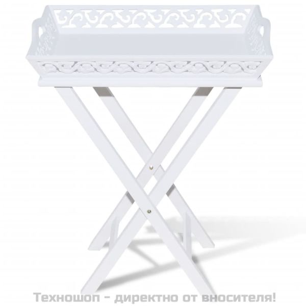 Странична маса с табла, бяла