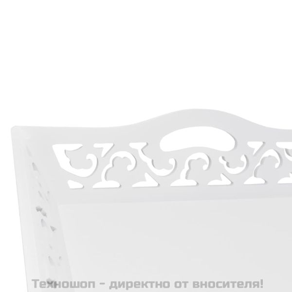 Странична маса с табла, бяла