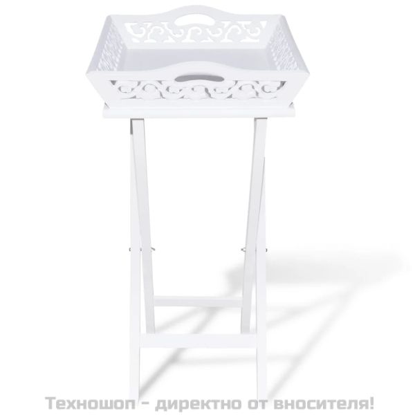 Странична маса с табла, бяла