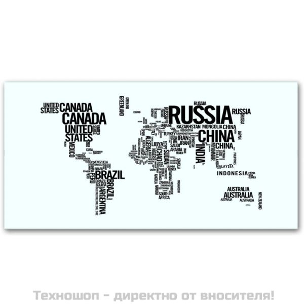 Правоъгълно бюро за дома и офиса с креативна карта на работния плот