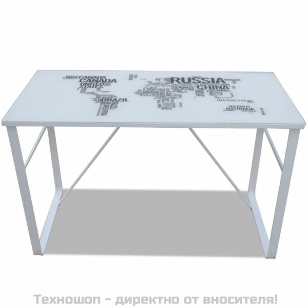 Правоъгълно бюро за дома и офиса с креативна карта на работния плот