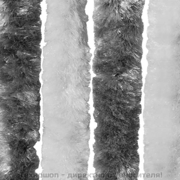 Завеса против насекоми, сиво и бяло, 90х220 см, шенил