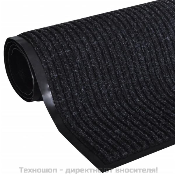 Изтривалка за входна врата от PVC, черна, 90 х 150 см