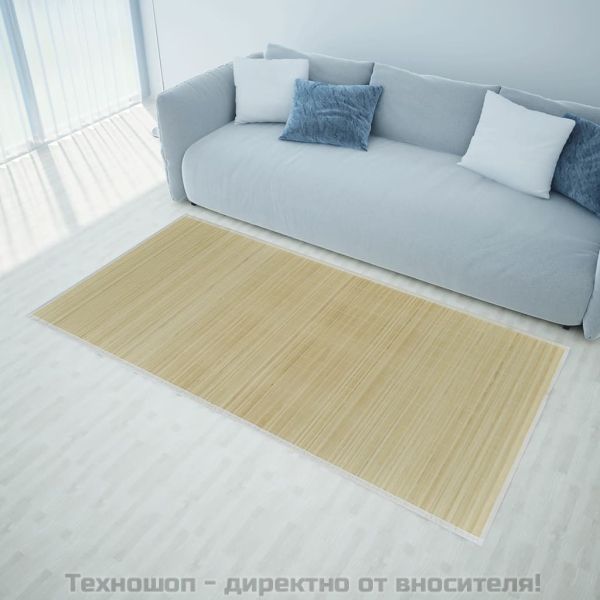 Правоъгълен естествен бамбуков килим 120х180 см