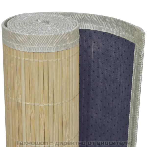 Правоъгълен естествен бамбуков килим 150х200 см