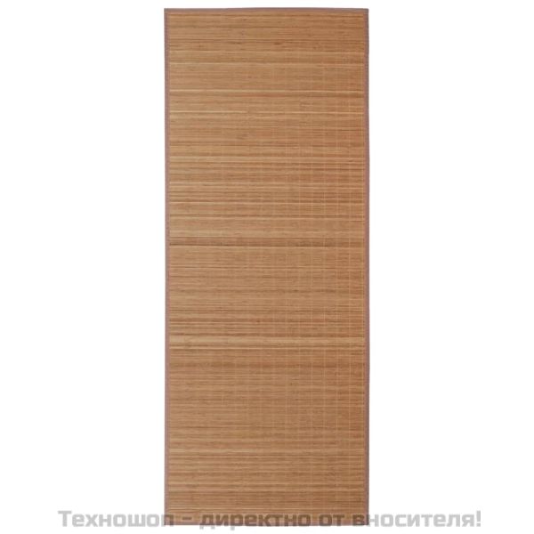 Правоъгълен кафяв бамбуков килим 120х180 см