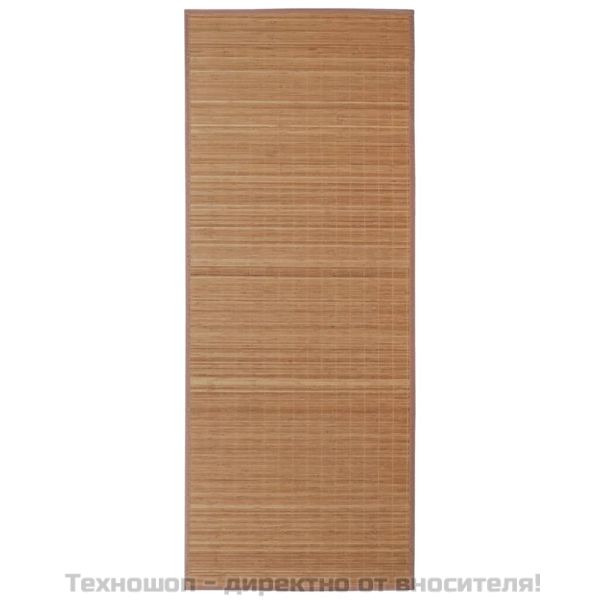 Правоъгълен кафяв бамбуков килим 150х200 см