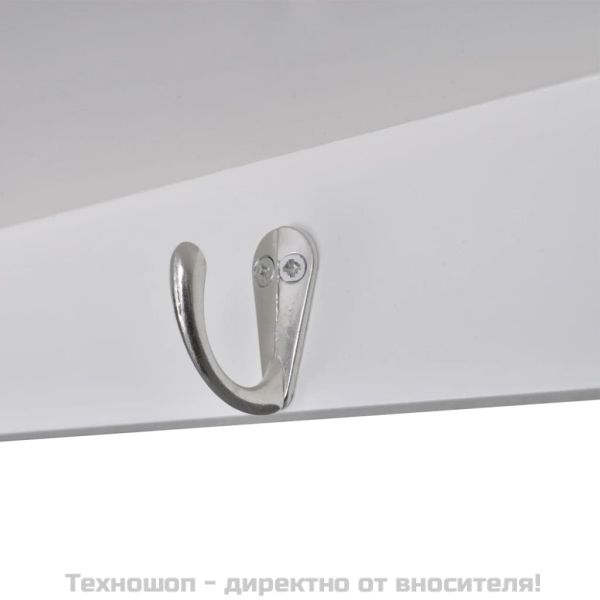 Дървен стенен кухненски шкаф, бял