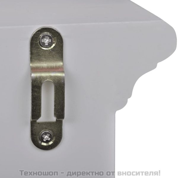 Дървен стенен кухненски шкаф със стъклена врата, бял