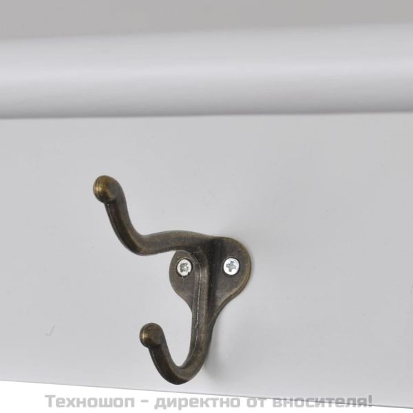 Дървен стенен кухненски шкаф със стъклена врата, бял