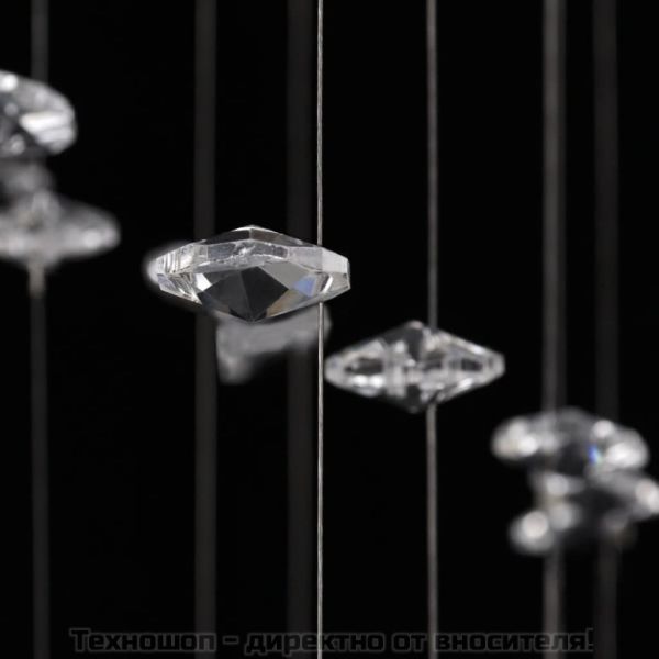 Бял полилей с блестящи стъклени кристали, 8 x G9, 29 см