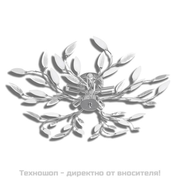 Стилен полилей с декорация от акрилни листа, цвят: прозрачен & бял