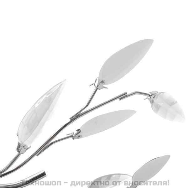 Стилен полилей с декорация от акрилни листа, цвят: прозрачен & бял