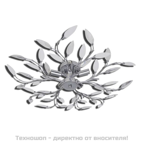 Стилен полилей с декорация от акрилни листа, цвят: прозрачен & бял