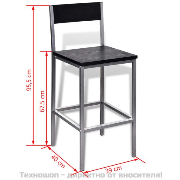 Комплект маса и два стола за кухни/барове/кафенета