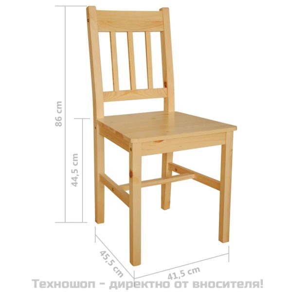 Трапезни столове, 4 бр, борова дървесина