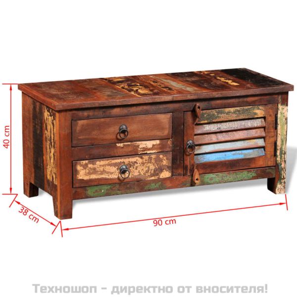 Hi-Fi шкаф / ТВ шкаф, регенерирано дърво масив