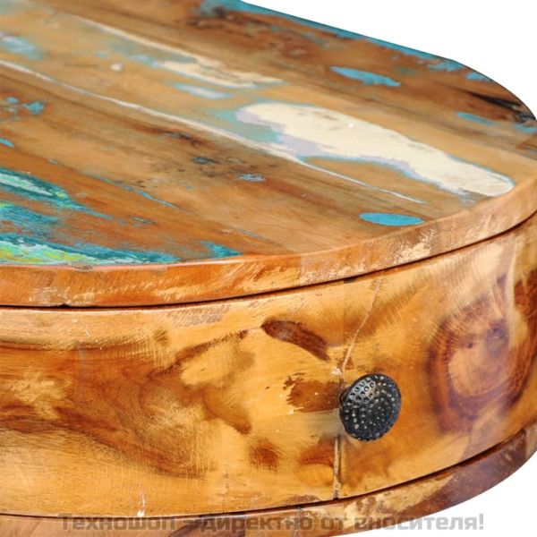 Бюро от регенерирано масивно дърво с железни крака