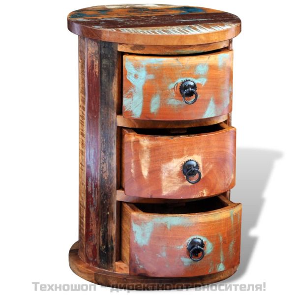 Шкаф от регенерирано дърво масив с 3 чекмеджета