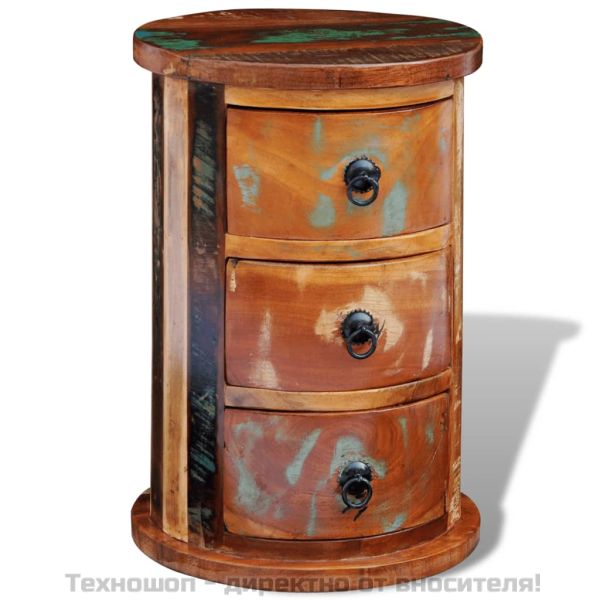 Шкаф от регенерирано дърво масив с 3 чекмеджета