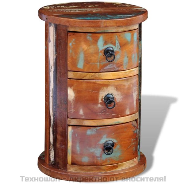 Шкаф от регенерирано дърво масив с 3 чекмеджета