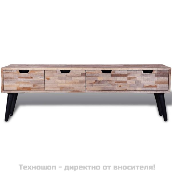 Конзолен ТВ шкаф с 4 чекмеджета от рециклирано тиково дърво