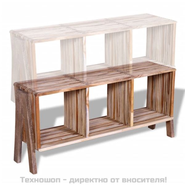 ТВ шкаф с 3 стифиращи полици от рециклирано тиково дърво