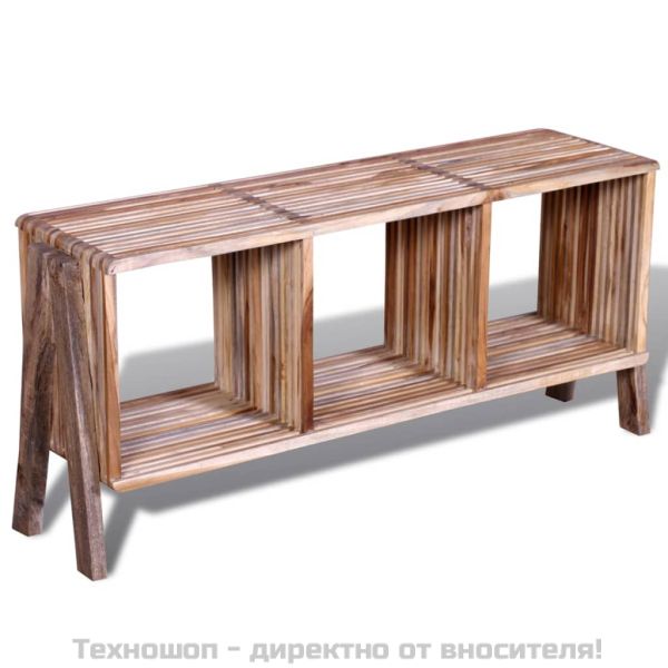 ТВ шкаф с 3 стифиращи полици от рециклирано тиково дърво