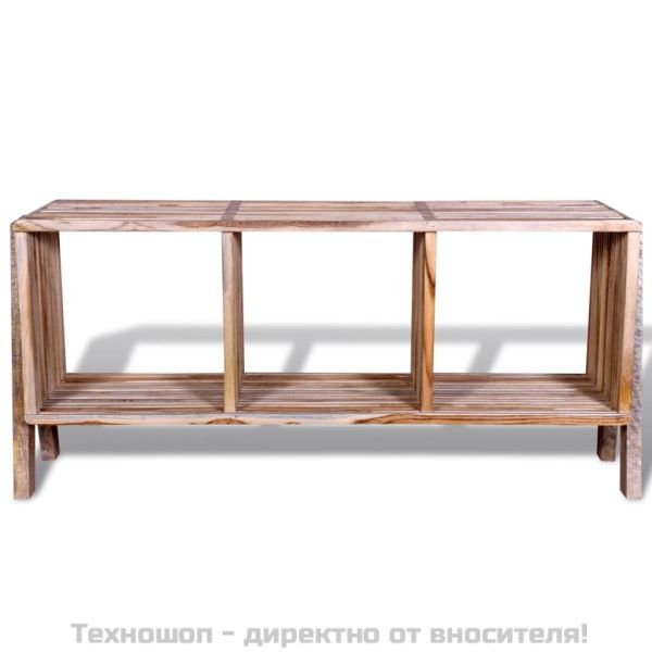 ТВ шкаф с 3 стифиращи полици от рециклирано тиково дърво