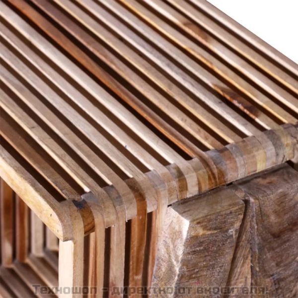 ТВ шкаф с 3 стифиращи полици от рециклирано тиково дърво