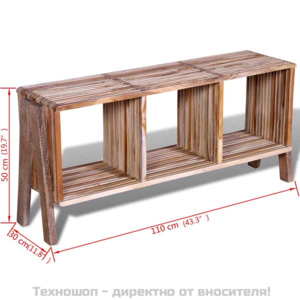 ТВ шкаф с 3 стифиращи полици от рециклирано тиково дърво