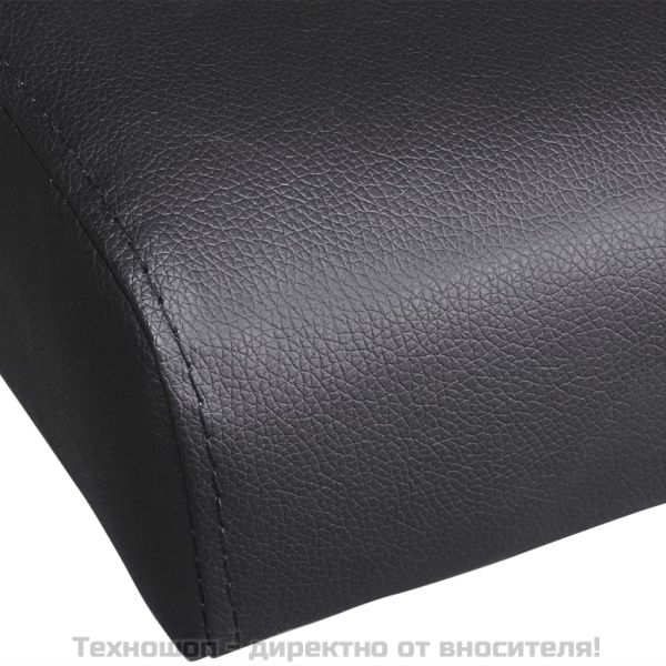 Разтегателен диван с две възглавници, изкуствена кожа, черен