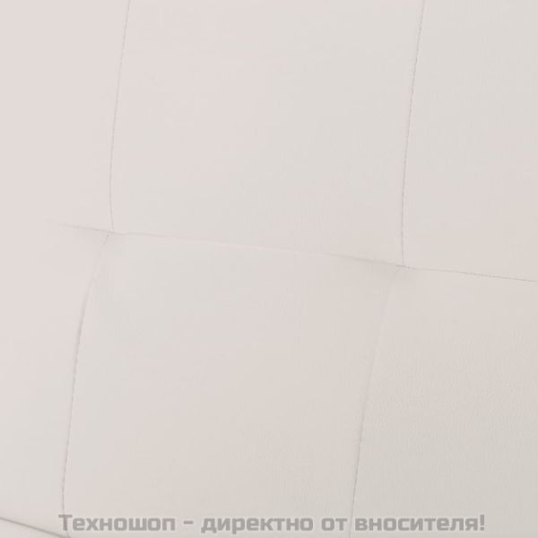 Разтегателен диван с две възглавници, изкуствена кожа, кремав