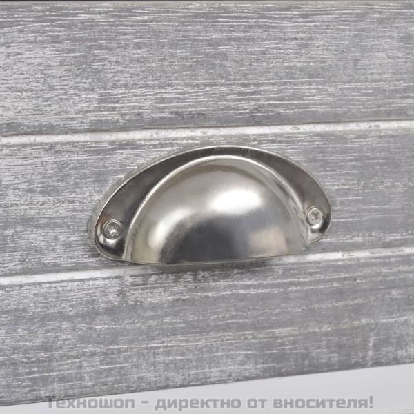 Нощно шкафче с 1 чекмедже, сиво и бяло