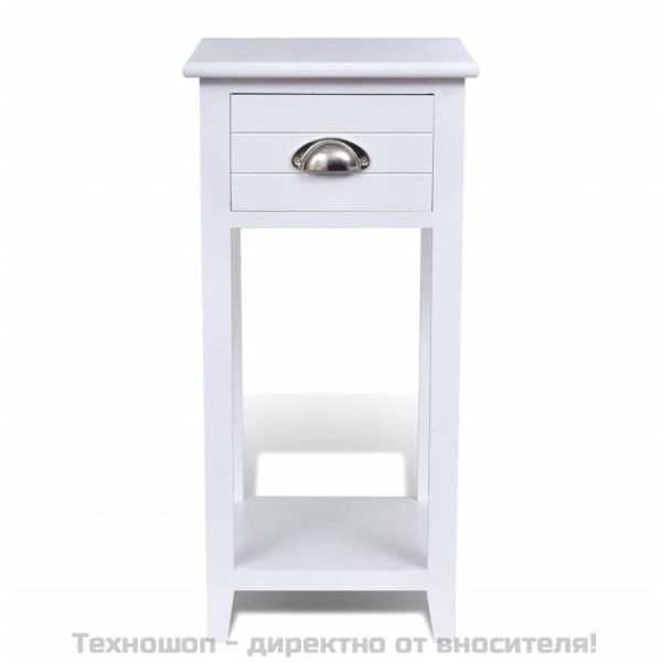 Нощно шкафче с 1 чекмедже, бяло