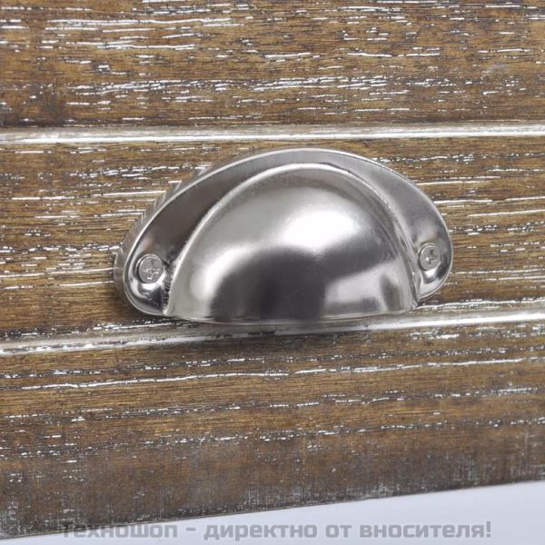 Нощно шкафче с 2 чекмеджета, 2 бр, кафяво и бяло